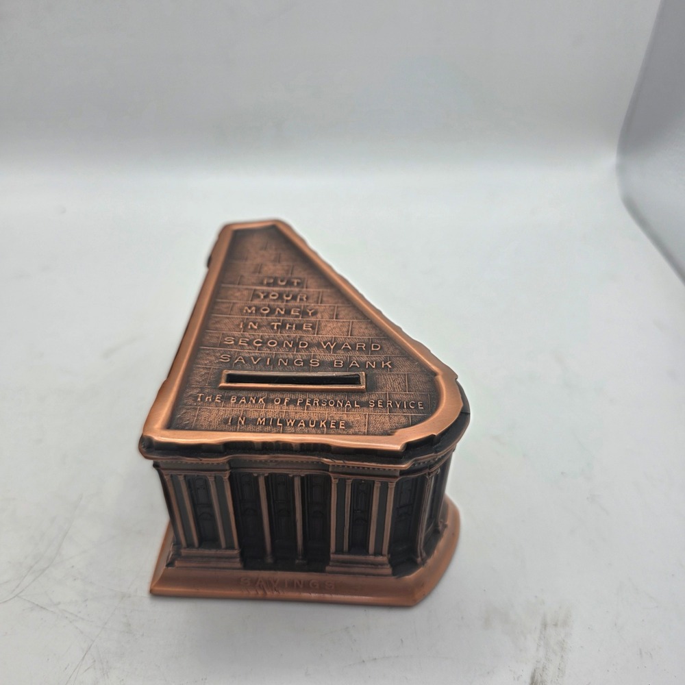 1996 A.C. Rehberger Second Ward Savings Bank Milwaukee Metal Coin Bank